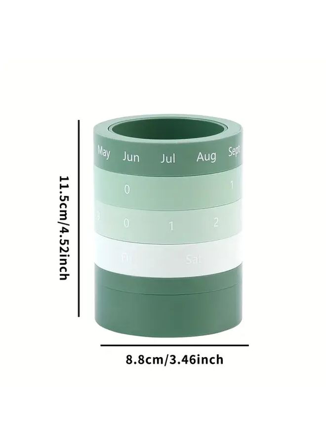 1 Pcs Gradient Green Creative Detachable Multifunctional Calendar Pen Holder Organizer With Built In Monthly Calendar Desk Storage For Home Office Workspace Decoration Stationery Holder For Professionals - Image 2