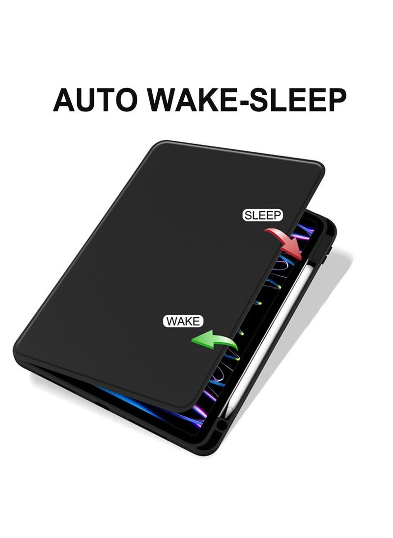 Case for HUAWEI MatePad 11.5 inch/Air 11.5 inch/11.5S 11.5inch ，Tablet Protective Case With Pen Slot, Acrylic 360 ° Rotating Design, Automatic Wake-up/sleep, Soft Leather,Black