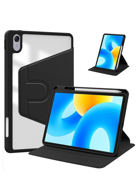 Case for HUAWEI MatePad 11.5 inch/Air 11.5 inch/11.5S 11.5inch ，Tablet Protective Case With Pen Slot, Acrylic 360 ° Rotating Design, Automatic Wake-up/sleep, Soft Leather,Black