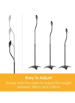ET-LIFE Speaker Floor Stands 2 Pack - Adjustable Fit Sony, Samsung, LG, Panasonic Systems up to 9.9lbs, Black  - Image 4