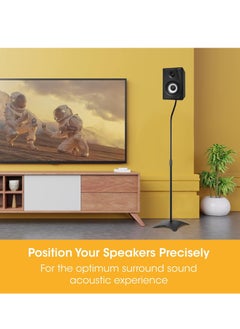 ET-LIFE Speaker Floor Stands 2 Pack - Adjustable Fit Sony, Samsung, LG, Panasonic Systems up to 9.9lbs, Black  - Image 3