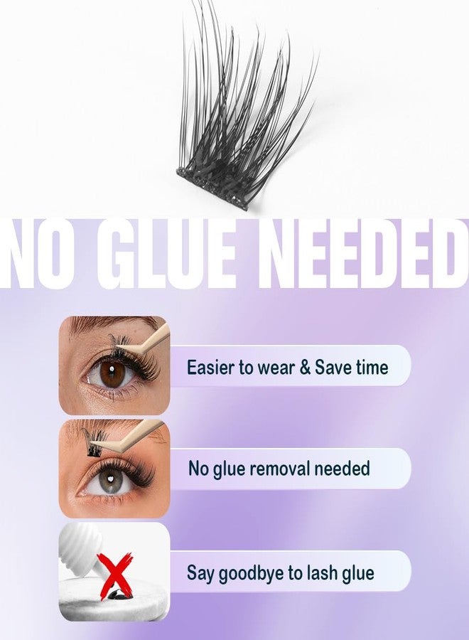 GOLLEE Self Adhesive Eyelashes, No Glue Needed Self Adhesive Lash Clusters, Reusable Pre-Glued Eyelashes No Remover No Residue for Beginners - Image 5