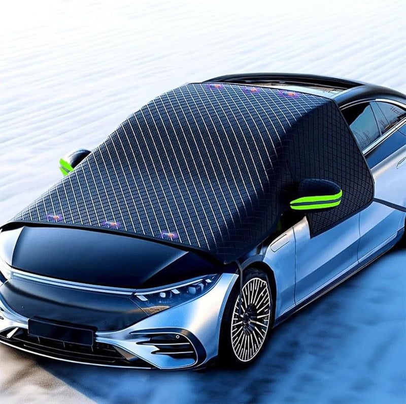Car Windshield Snow Cover for Nissan Teana 2013-2018, Oxford Fabric Magnetic Ice Shield Windproof Easy Install Sun Shade Winter Sunshade,Green - Image 1