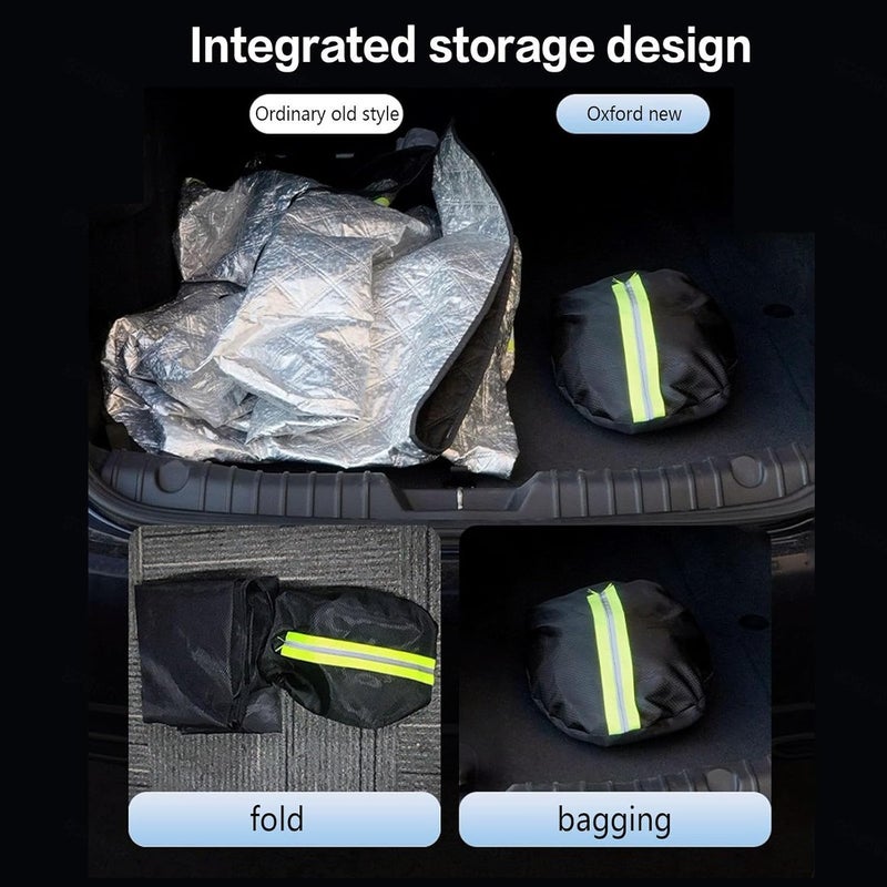 Car Windshield Snow Cover for Nissan Teana 2013-2018, Oxford Fabric Magnetic Ice Shield Windproof Easy Install Sun Shade Winter Sunshade,Green - Image 4