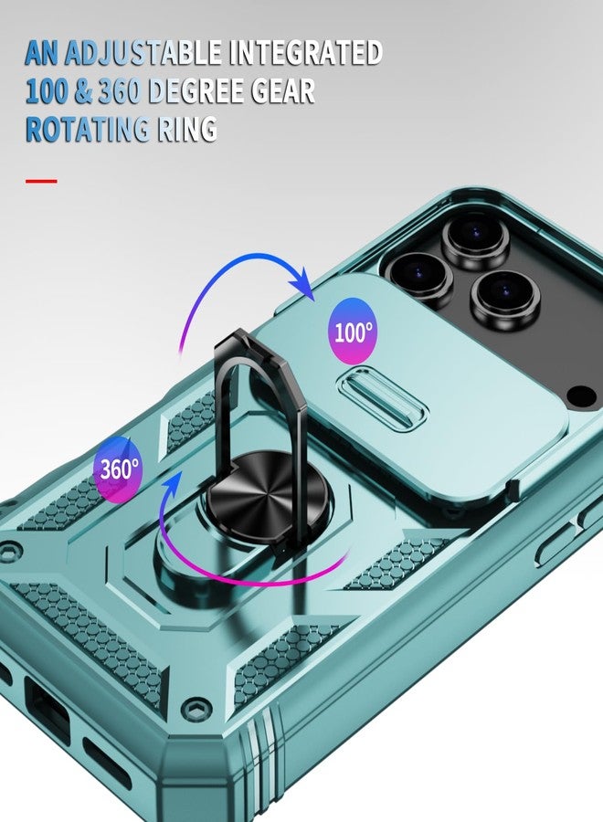 PASNEW Case for iPhone 17 Pro Max with Kickstand & Slide Camera Cover,Military Grade Heavy Duty Full Body Shockproof Hard Shell for iPhone 17Promax,6.9 inch,Green - Image 3