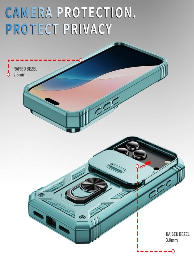 PASNEW Case for iPhone 17 Pro Max with Kickstand & Slide Camera Cover,Military Grade Heavy Duty Full Body Shockproof Hard Shell for iPhone 17Promax,6.9 inch,Green - Image 2