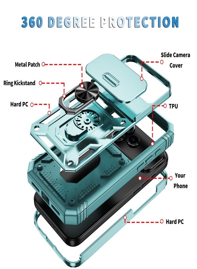 PASNEW Case for iPhone 17 Pro Max with Kickstand & Slide Camera Cover,Military Grade Heavy Duty Full Body Shockproof Hard Shell for iPhone 17Promax,6.9 inch,Green - Image 4