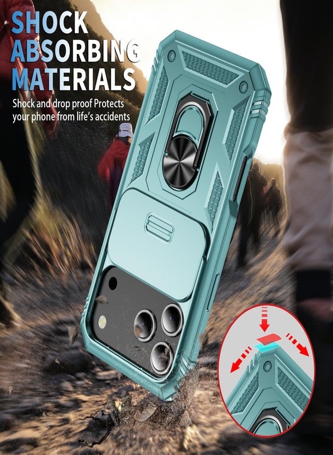 PASNEW Case for iPhone 17 Pro Max with Kickstand & Slide Camera Cover,Military Grade Heavy Duty Full Body Shockproof Hard Shell for iPhone 17Promax,6.9 inch,Green - Image 5