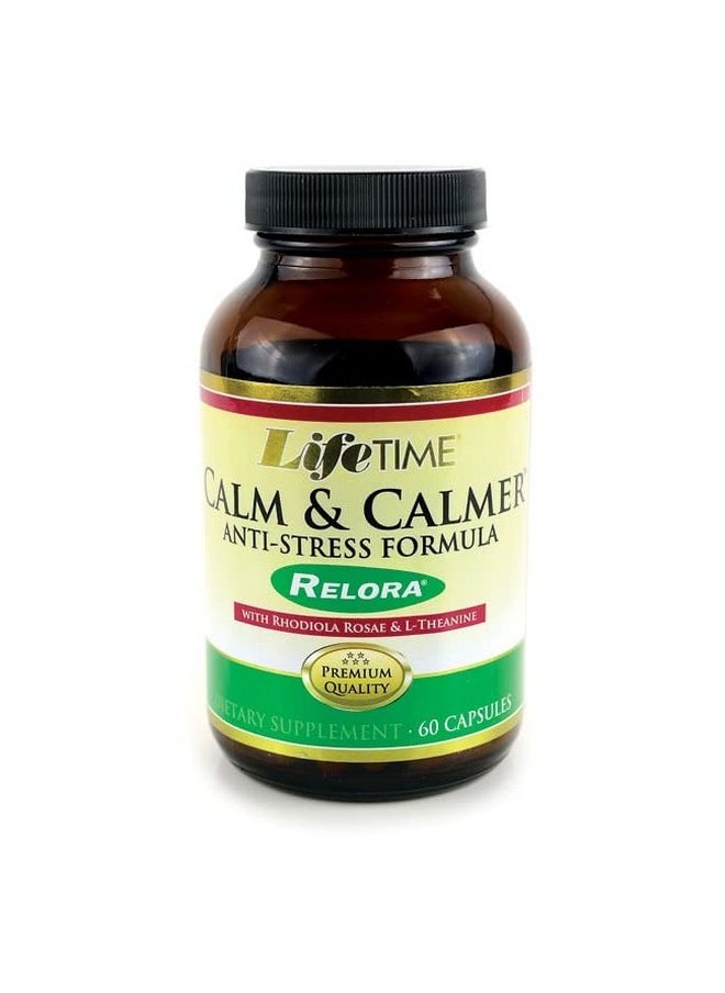 Lifetime Calm & Calmer Anti Stress Formula ; W/Rhodiola Rosea & Relora ; To Help Ease & Calm Mind ; Energy & Focus ; 60 Capsules  - Image 2