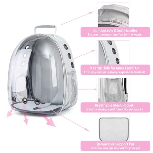 CUTENNIOU Small Pet Carrier Backpack Rabbit Carrier with Harness Vest Stretchy Elastic Leash Large Breathable Pet Carrier Airline Approved for Bunny Guinea Pig Ferret Hedgehog Kitten Travel Walking - Image 3