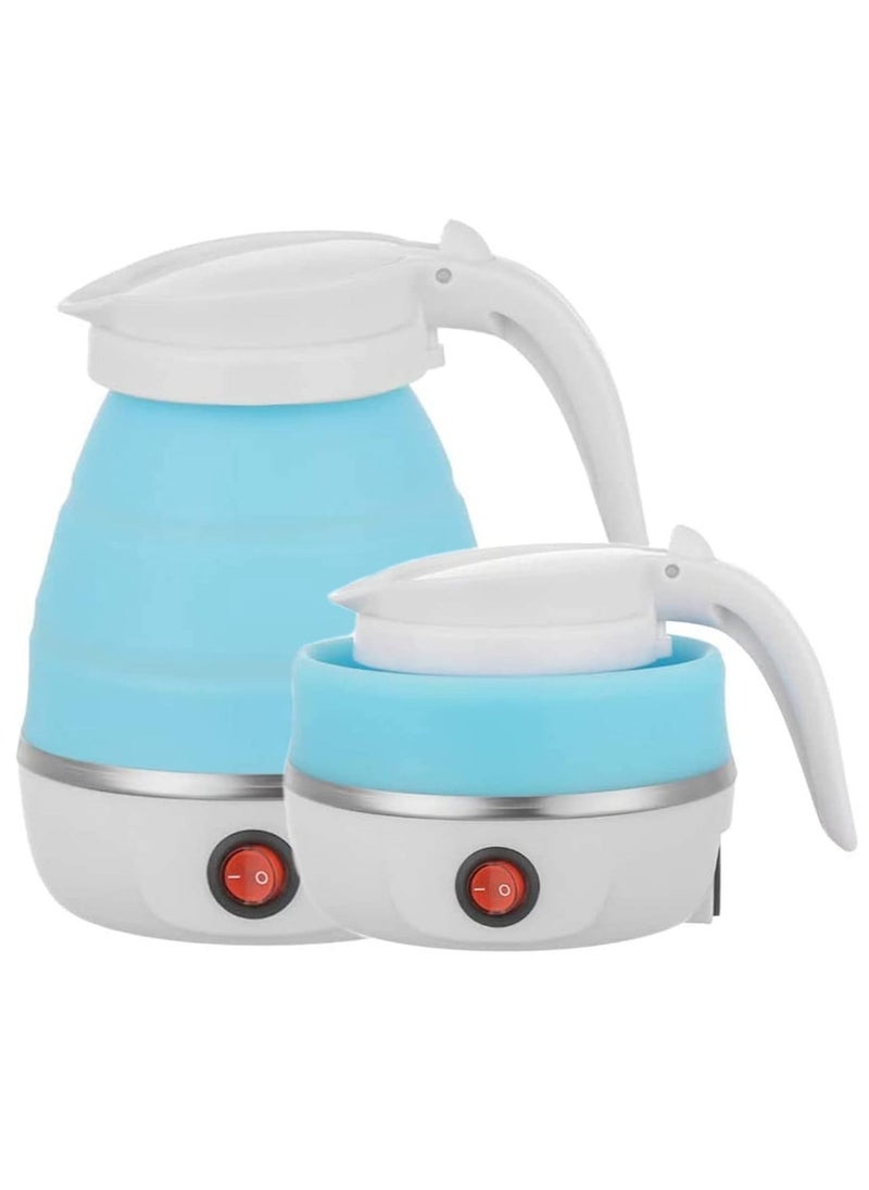 ELTRAZONE Travel Foldable Silicon Water Heater Jug Collapsible Mini Portable Electric Kettle (Blue) - Image 1