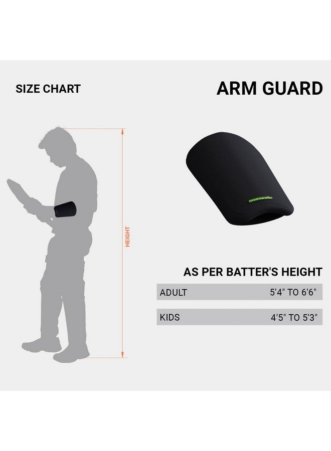 Moonwalkr Cricket Arm Guard Premium Protective Gear For Batter'S Height (5'4" - 6'6") Arm Guard Cricket For Men Cricket Accessories Lightweight & Comfortable Arm Guard For Safety (Black, Adult) - Image 3