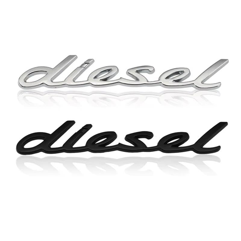 AutoBizarre 3D Raised Diesel Metal Monogram Emblem Badge Sticker for All Cars & Bikes (Silver) - Image 2