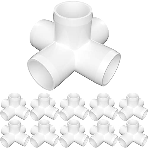 letsFix 1/2" PVC Fittings 5 Way (10-Pack) Furniture Grade, Elbow Connector, Heavy Duty for DIY Furniture, Frames, UV Resistant - Compatible with 1/2" Schedule 40 PVC Pipes‌ - Image 1