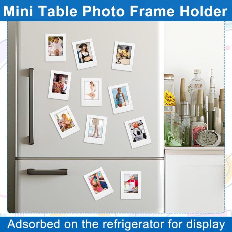 Pafeooui 30 Pack Mini Magnetic Picture Frames, 2x3 Inch Small Table Photo Holders For Fridge, Whiteboard, Locker Decor White - Image 5