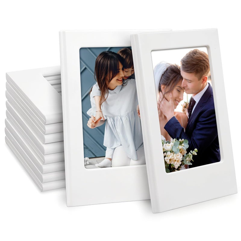 Pafeooui 30 Pack Mini Magnetic Picture Frames, 2x3 Inch Small Table Photo Holders For Fridge, Whiteboard, Locker Decor White - Image 1