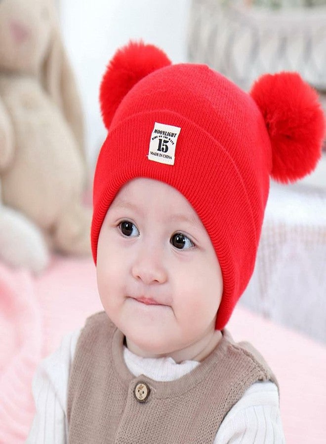 REFFER Baby Winter Cap; Winter Cap for Baby; Kids Cap; baby cap; Neck Warmer Set 3 Layers Warm fabric Inside fits for 6 Month to 3 Years (Red (cap + Neck warmer + gloves set) (6 Months to 3 years)) - Image 3