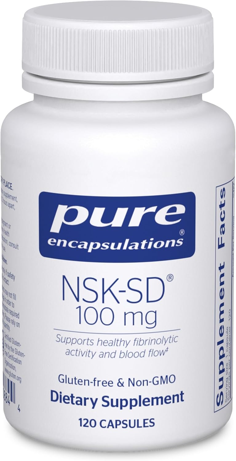 Pure Encapsulations NSK-SD Nattokinase 100 mg Dietary Supplement - 120 Capsules for Healthy Blood Flow and Circulation - Image 1