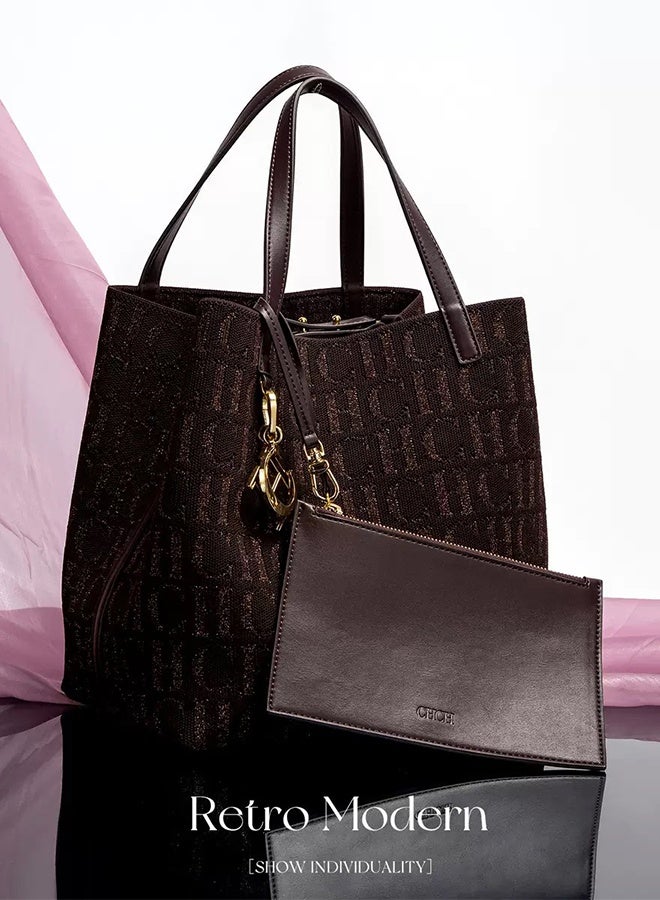 سي اتش سي اتش CH CH تصميم عصبي حقيبة نسائية كبيرة السعة متعددة الاستخدامات بحجم كبير تُحمل باليد أو على الكتف - Image 3