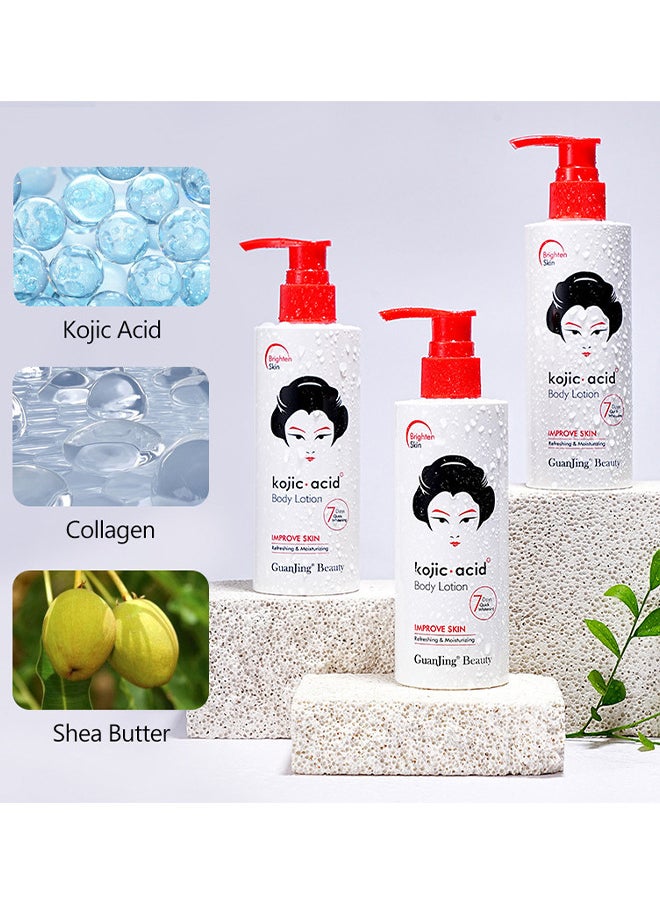 GUANJING - Kojic Acid Body Lotion For Dull Or Sallow Skin Tone, Remove Melanin Improve The Sallow And Uneven Skin Enhance Its Whitening Ability Keeping Fair, Smooth, Moisturized And Elastic - Image 1