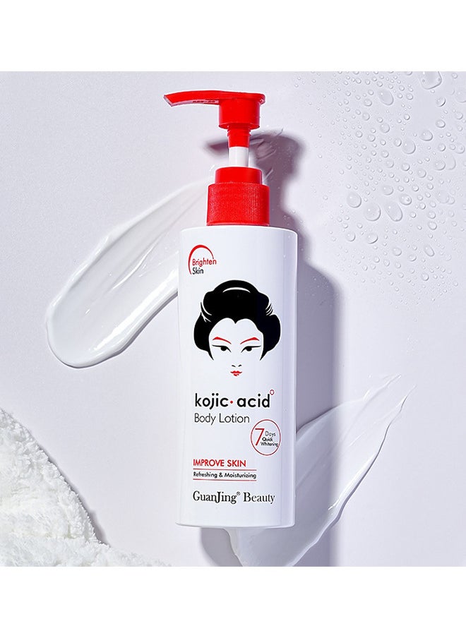 GUANJING - Kojic Acid Body Lotion For Dull Or Sallow Skin Tone, Remove Melanin Improve The Sallow And Uneven Skin Enhance Its Whitening Ability Keeping Fair, Smooth, Moisturized And Elastic - Image 1