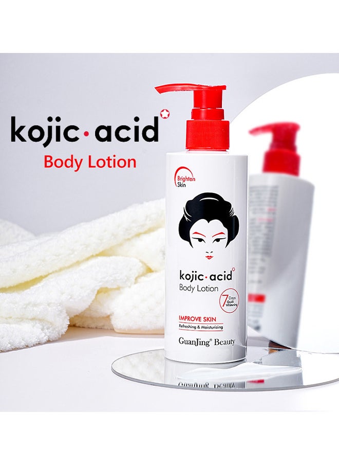GUANJING - Kojic Acid Body Lotion For Dull Or Sallow Skin Tone, Remove Melanin Improve The Sallow And Uneven Skin Enhance Its Whitening Ability Keeping Fair, Smooth, Moisturized And Elastic - Image 1