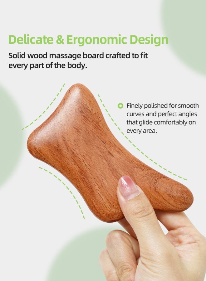 Zcheer Rosewood Gua Sha Tool – Wooden Massage Board for Face, Neck, Back, Legs, Arms, 4D Ergonomic Curve Design for Lifting & Tightening, Anti-Puffiness, Lymphatic Drainage, Acupressure Therapy, Skin Care Massager with Storage Pouch - Image 4