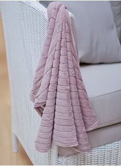 PACHA HOME Fur Throw 2 layers 130x170, Perfect match for cold days on the couch - Color: Pink.  - Image 1