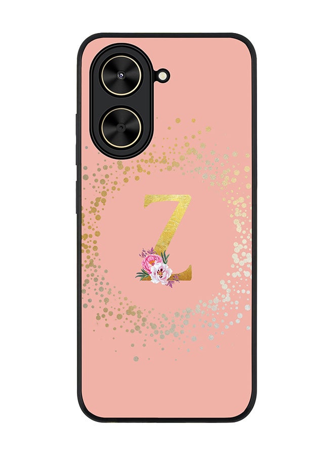 Stylizedd For Xiaomi Poco C71 / Redmi A5 4G Case,Slim fit Camera Protection, Shockproof Thin Phone cover  - Custom Monogram Floral - Z  (Rose Pink )