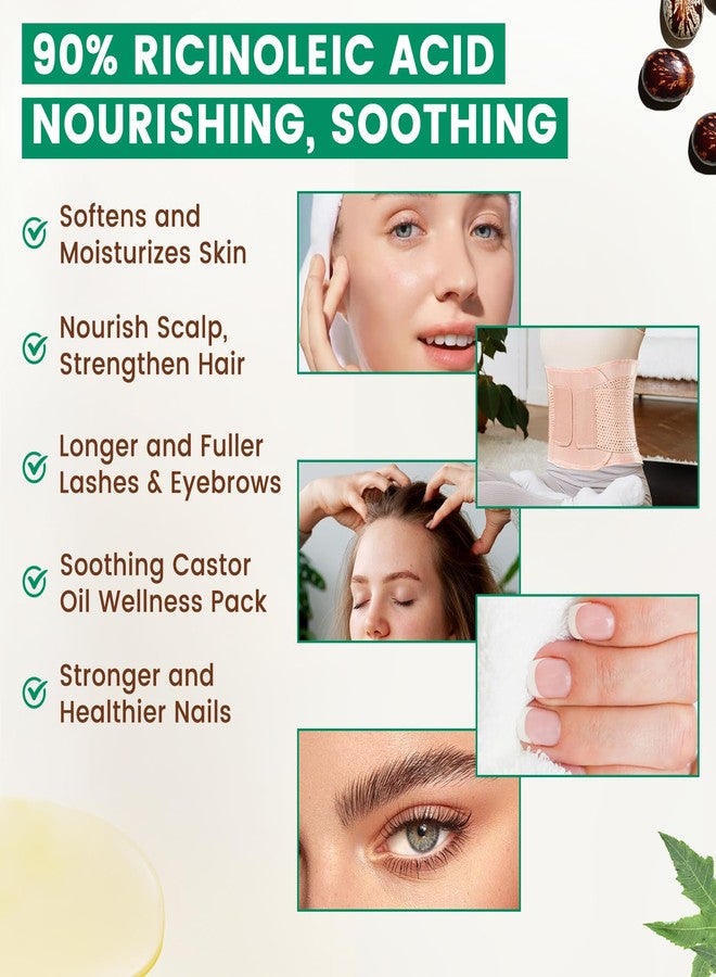 PHATOIL Organic Cold Pressed Castor Oil, 118 ml (4 fl.oz) Glass Bottle, USDA Certified Organic, Rich in Omega Fatty Acids, Ideal for Hair Growth, Eyebrows, Lashes, and Skin Care - Image 3