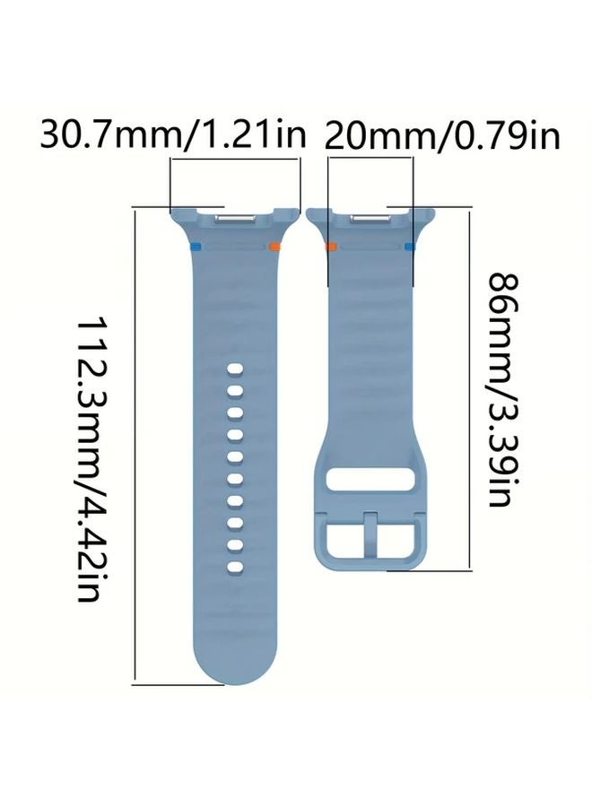 Midnight Blue Silicone Strap TPU Case For Samsung Galaxy Watch 8 Classic 46mm - Image 3