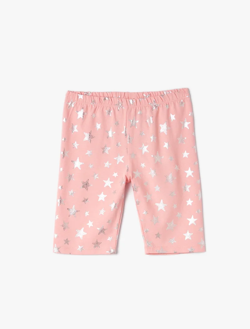 KOTON Koton | Glitter Printed Elastic Waist Shorts |