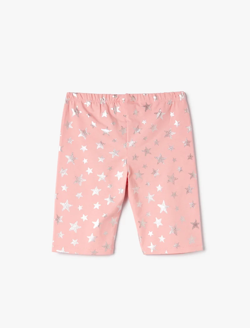 KOTON Koton | Glitter Printed Elastic Waist Shorts |