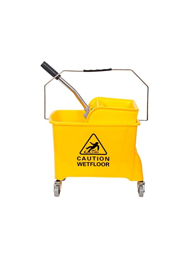 PROMASS Mop Bucket with Wheel and Wringer - 20 Liters, Yellow… - Image 2