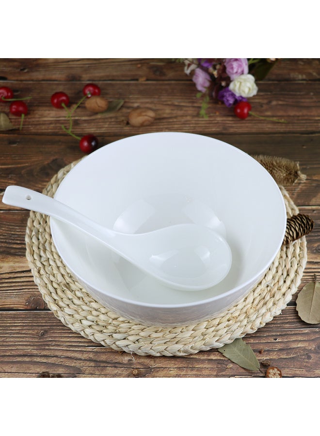 Sky Top Ceramic Bone China Large Soup Bowl, Pure White, For Home And Hotel Use, 8-inch O-bowl - Image 4