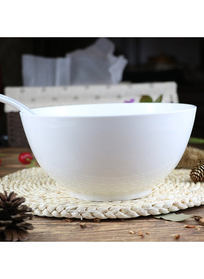 Sky Top Ceramic Bone China Large Soup Bowl, Pure White, For Home And Hotel Use, 8-inch O-bowl - Image 5