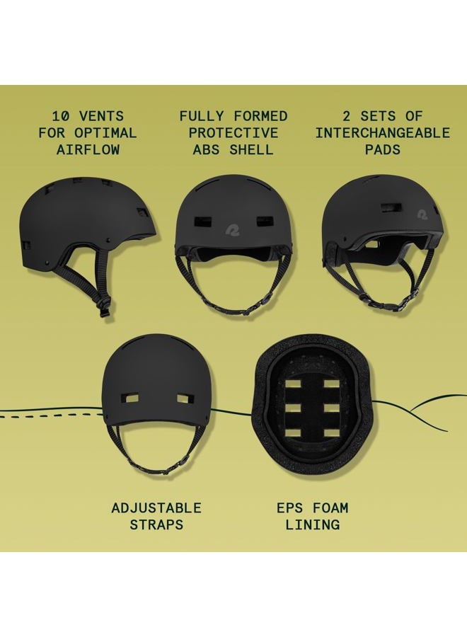 Retrospec Dakota Bicycle/Skateboard Helmet for Adults - Commuter, Bike, Skate, Scooter, Longboard & Incline Skating - Highly Protective & Premium Ventilation- Large - Matte Black, 4271 - Image 2