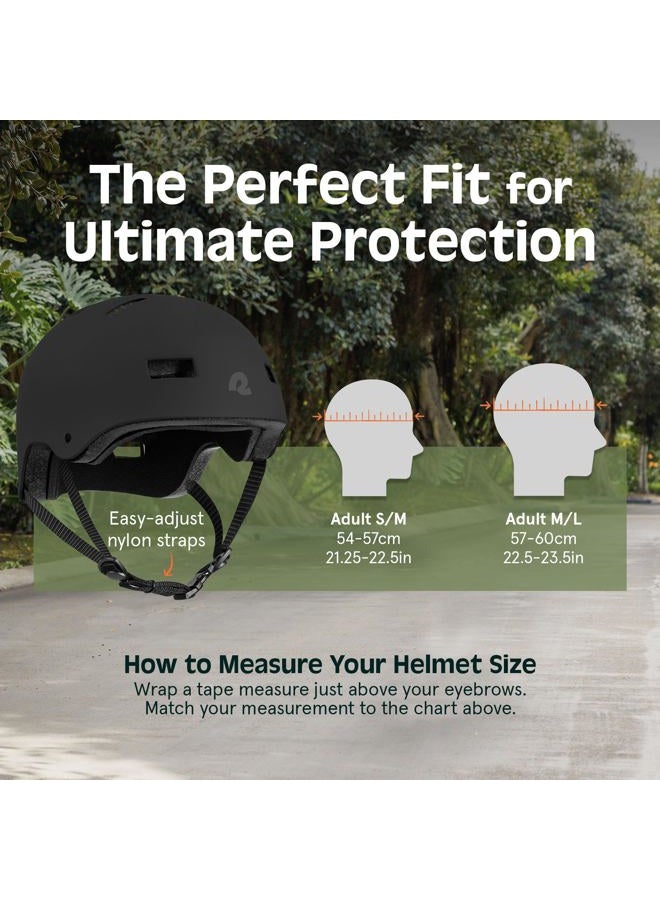 Retrospec Dakota Bicycle/Skateboard Helmet for Adults - Commuter, Bike, Skate, Scooter, Longboard & Incline Skating - Highly Protective & Premium Ventilation- Large - Matte Black, 4271 - Image 5