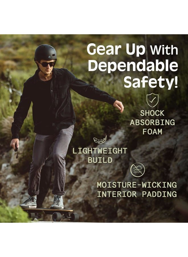 Retrospec Dakota Bicycle/Skateboard Helmet for Adults - Commuter, Bike, Skate, Scooter, Longboard & Incline Skating - Highly Protective & Premium Ventilation- Large - Matte Black, 4271 - Image 3