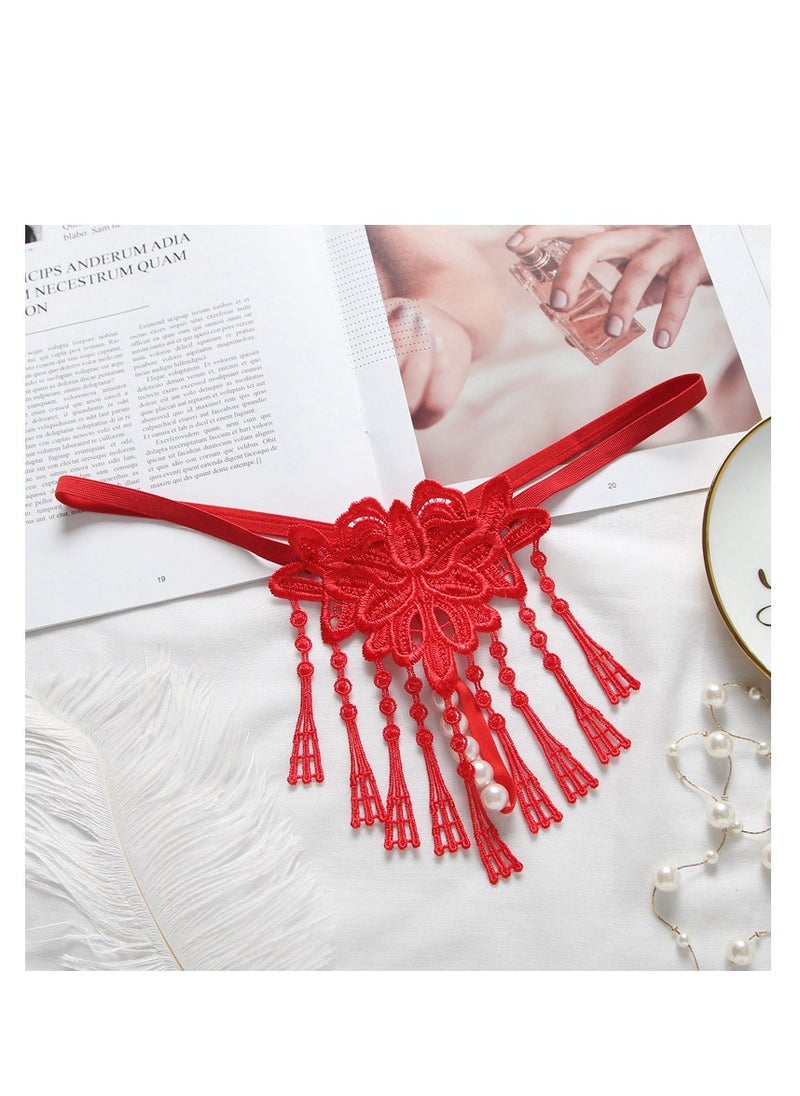 Generic Women Floral Lace G-String Low Rise Lace Up Thongs Panties .  - Image 1