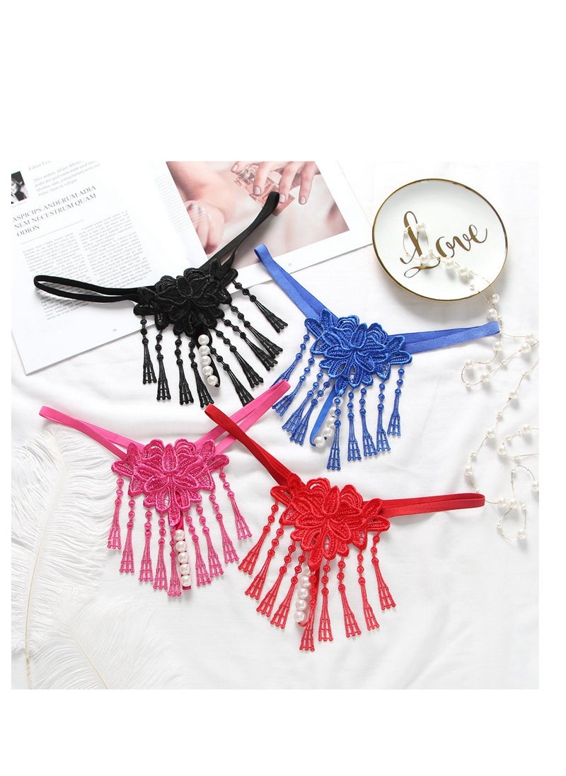Generic Women Floral Lace G-String Low Rise Lace Up Thongs Panties .  - Image 2