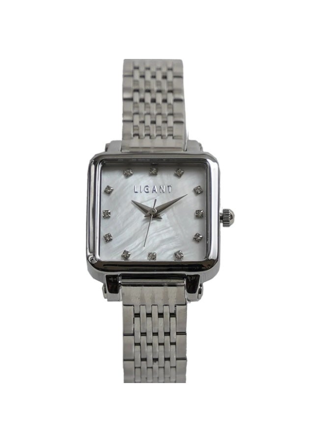 LIGANT Luxury Women's Stainless Steel Watch in Silver - Elegant Modern Design - Rust Resistant Metallic Wristwatch for Events & Daily Wear - Image 1