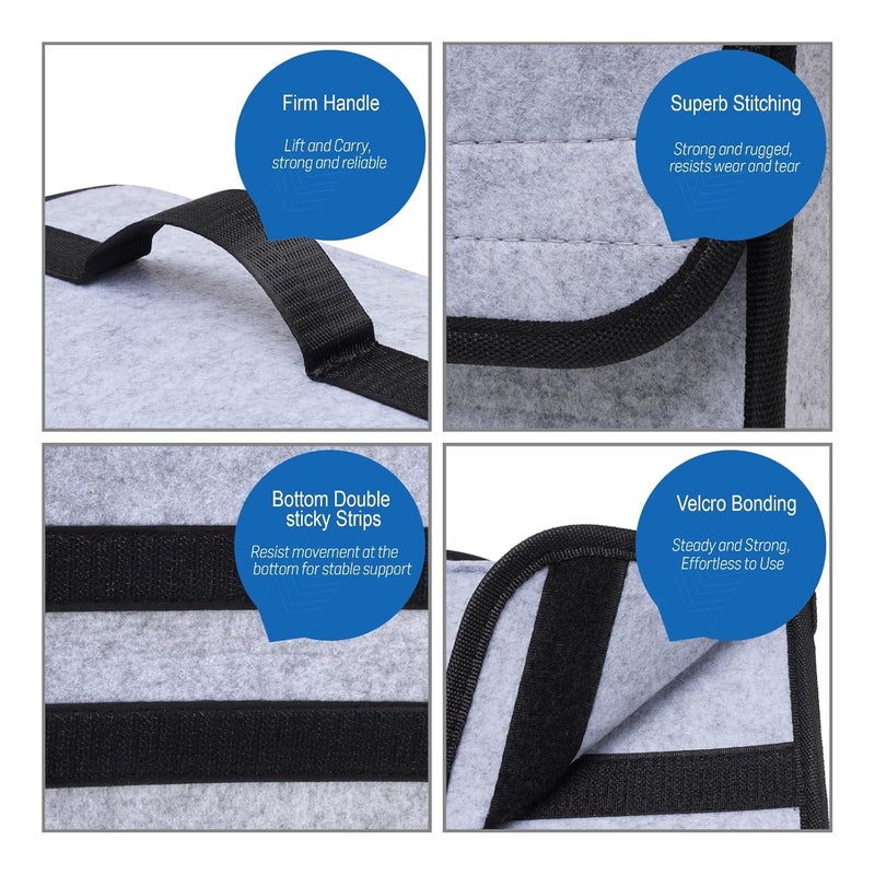 JVCV Felt Car Trunk Boot Organizer, Car Storage and Organizer Anti Slip Car Accessories Organizer for Car, Suv, Sedan, Truck, Minivan Anti Slip Bottom (SMALL - Light Grey), Automobiles - Image 4