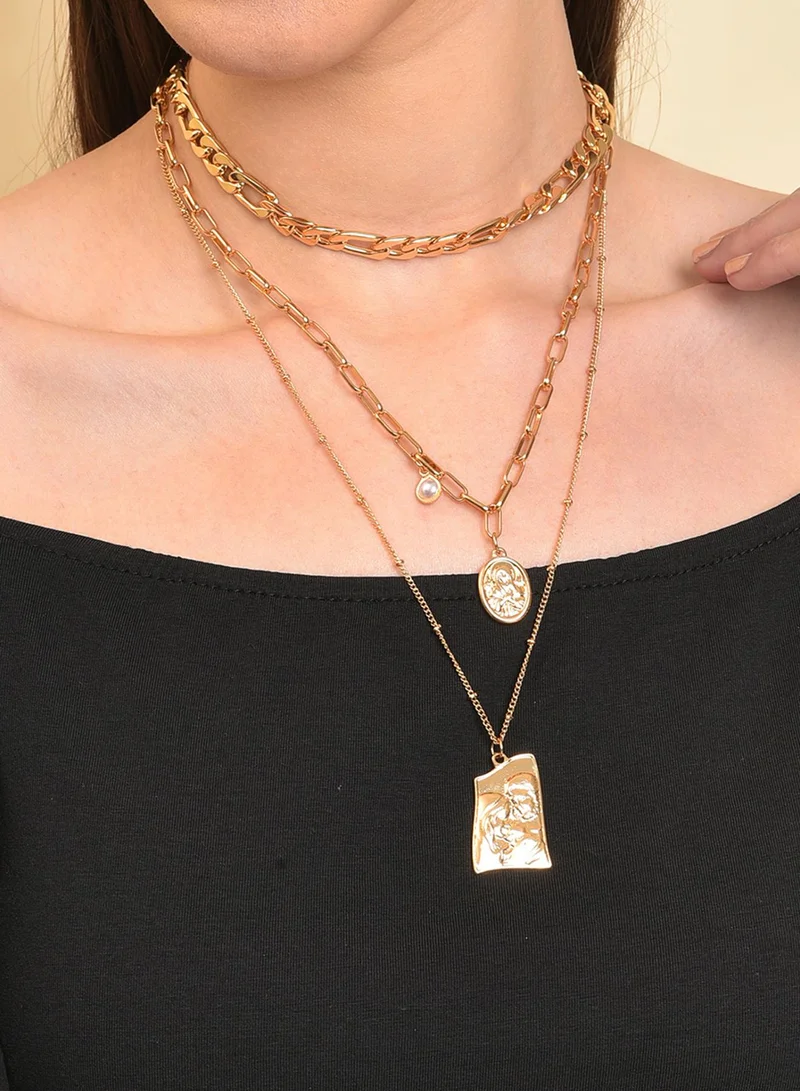 سوهي طقم قلادات بتصميم فاخر مع سلاسل صناعية مجوهرات