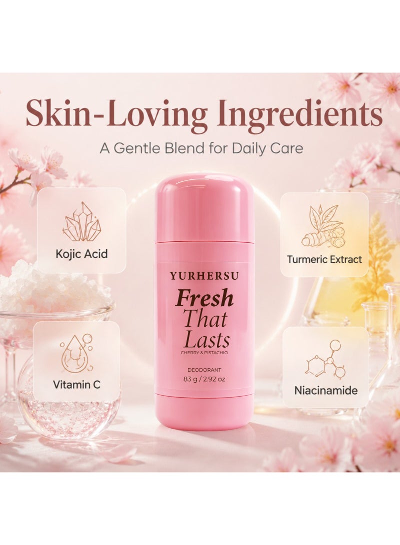 YURHERSU Deodorant with PDRN, Rose Musk Scent, Fresh Odor Control, 2.92 oz Aluminum-Free Deodorant with PDRN-Powered Tone & Texture Care, Smooth Clear Glide with No White Marks, Korean Body Care - Image 2