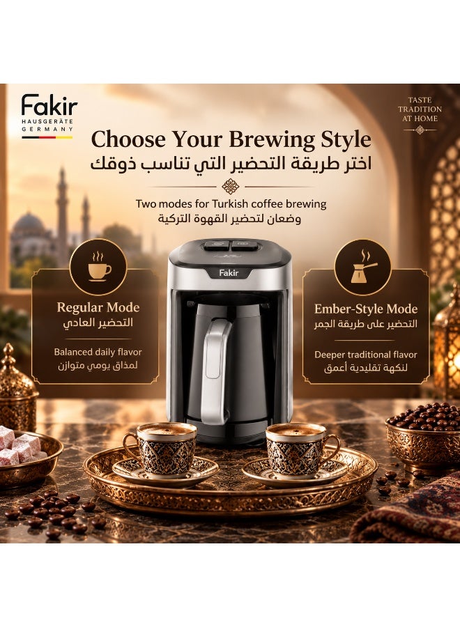 Fakir Turkish Coffee Maker with Anti-Overflow System, 4 Cups, Silver - Image 3