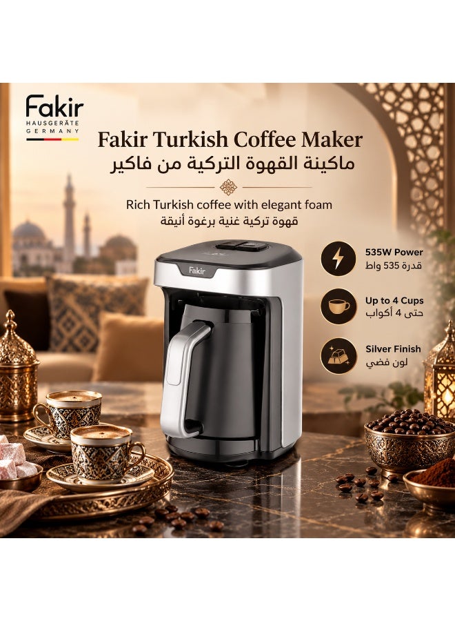 Fakir Turkish Coffee Maker with Anti-Overflow System, 4 Cups, Silver - Image 5