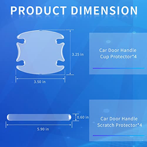 INSAUTO 12Pcs Car Door Handle Scratch Protector，Non-Marking Auto Door Handle Protective Film, Universal for Most Car Handles (Clear) - Image 2
