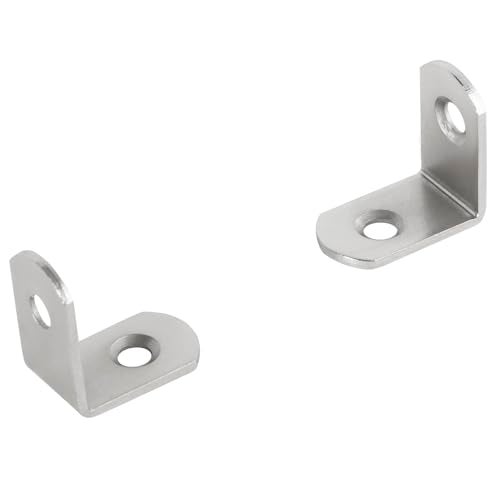 SDTWZW L Bracket 1" Corner Brace 90 Degree Right Angle Metal Support Fastener for Wood Shelves Furniture Desk Cabinet Chair Drawer, Pack of 16, Nickel Plated Silver - Image 4