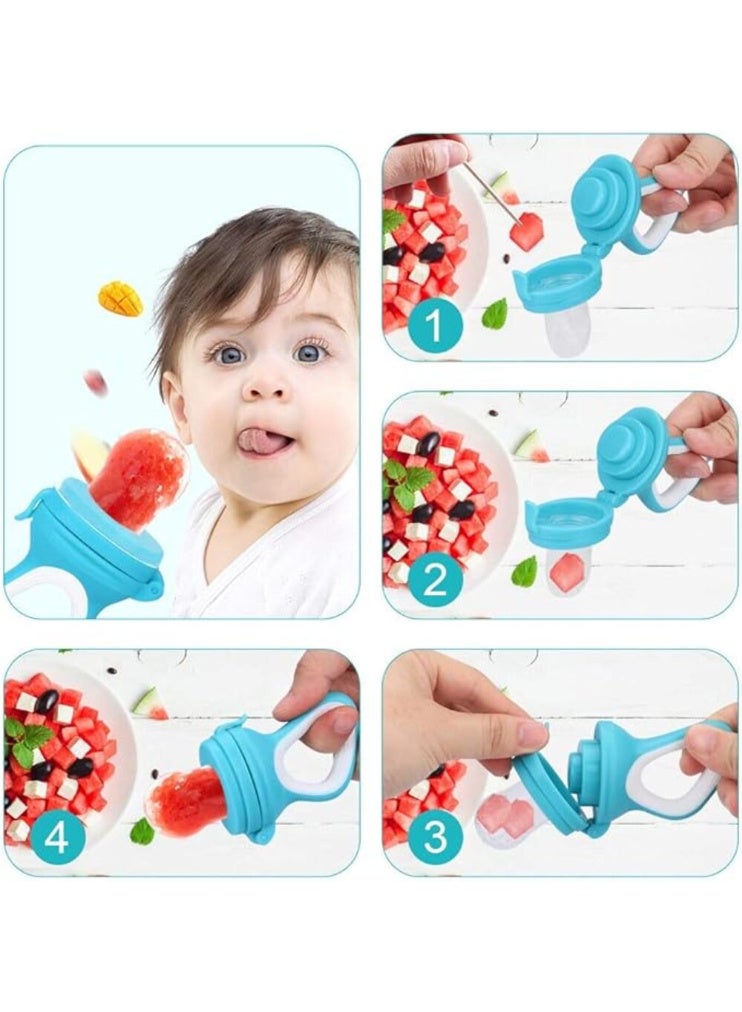 MiniMe Baby Bottle & Fruit Feeder Pacifier Gift Set | Feeding Accessories | 6+ Months | Blue | Food-Safe Plastic | Soft & Gentle on Baby's Skin | Durable | Easy To Clean | Ideal For Daily Use & Gifting. - Image 4